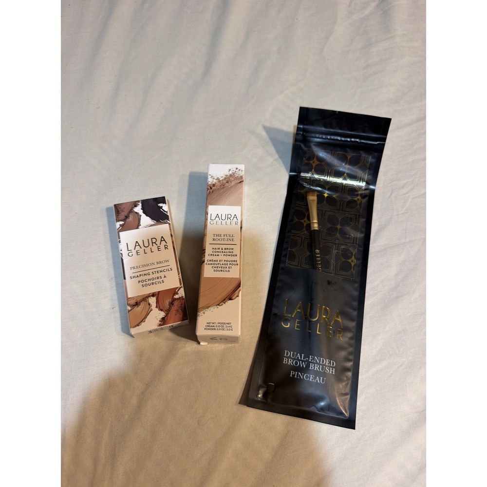 Laura Geller The Full Root-Ine Brow Set Stencils and Dual-Ended Brush NEW